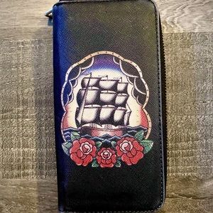 Tattoo Print Sailboat Wallet